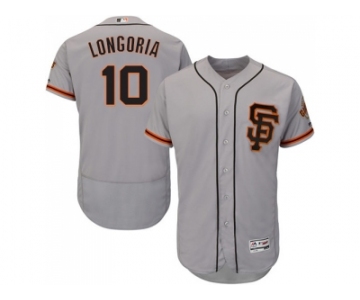 Men San Francisco Giants #10 Evan Longoria Grey Flexbase Authentic Collection Road 2 Stitched Baseball Jersey