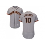 Men San Francisco Giants #10 Evan Longoria Grey Flexbase Authentic Collection Road Stitched MLB Jersey