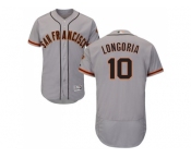 Men San Francisco Giants #10 Evan Longoria Grey Flexbase Authentic Collection Road Stitched MLB Jersey