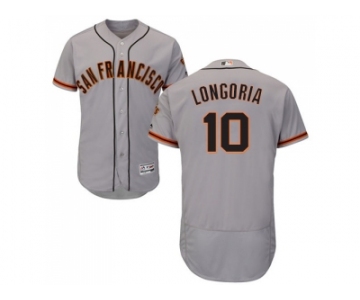 Men San Francisco Giants #10 Evan Longoria Grey Flexbase Authentic Collection Road Stitched MLB Jersey