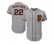 Men San Francisco Giants #22 Andrew McCutchen Grey Flexbase Authentic Collection Road 2 Stitched MLB Jersey