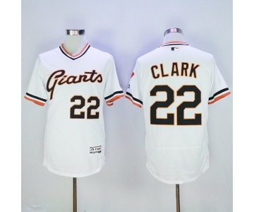 Men San Francisco Giants #22 Will Clark Majestic White Flexbase Authentic Collection Cooperstown Player Jersey