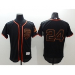 Men San Francisco Giants #24 Willie Mays Majestic Black Flexbase Authentic Collection Team Jersey