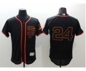 Men San Francisco Giants #24 Willie Mays Majestic Black Flexbase Authentic Collection Team Jersey