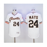 Men San Francisco Giants #24 Willie Mays Majestic White Flexbase Authentic Collection Cooperstown Player Jersey