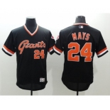 Men San Francisco Giants #24 Willie Mays Majestic black Flexbase Authentic Collection Cooperstown Player Jersey