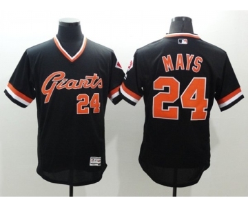 Men San Francisco Giants #24 Willie Mays Majestic black Flexbase Authentic Collection Cooperstown Player Jersey