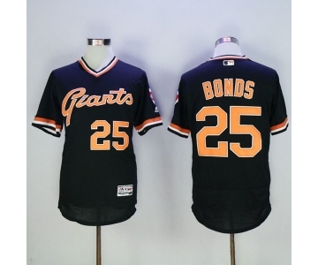 Men San Francisco Giants #25 Barry Bonds Majestic Black Flexbase Authentic Collection Cooperstown Player Jersey