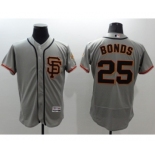 Men San Francisco Giants #25 Barry Bonds Majestic Gray Flexbase Authentic Collection Player Jersey