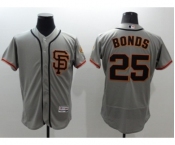 Men San Francisco Giants #25 Barry Bonds Majestic Gray Flexbase Authentic Collection Player Jersey