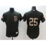 Men San Francisco Giants #25 Barry Bonds Majestic Green Salute to Service Flexbase Authentic Collection Jersey