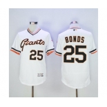 Men San Francisco Giants #25 Barry Bonds Majestic White Flexbase Authentic Collection Cooperstown Player Jersey