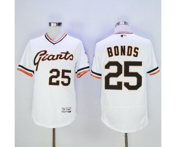 Men San Francisco Giants #25 Barry Bonds Majestic White Flexbase Authentic Collection Cooperstown Player Jersey