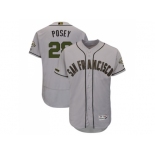 Men San Francisco Giants #28 Buster Posey Gray Flexbase Authentic Collection 2018 Memorial Day Stitched MLB Jersey