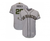 Men San Francisco Giants #28 Buster Posey Gray Flexbase Authentic Collection 2018 Memorial Day Stitched MLB Jersey