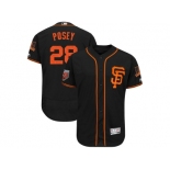 Men San Francisco Giants #28 Buster Posey Majestic Black 2018 Spring Training Flex Base Player Jersey