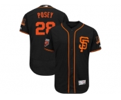 Men San Francisco Giants #28 Buster Posey Majestic Black 2018 Spring Training Flex Base Player Jersey