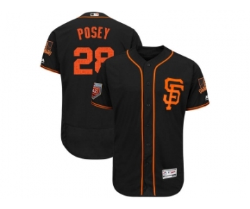 Men San Francisco Giants #28 Buster Posey Majestic Black 2018 Spring Training Flex Base Player Jersey