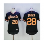 Men San Francisco Giants #28 Buster Posey Majestic Black Flexbase Authentic Collection Cooperstown Player Jersey