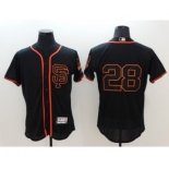 Men San Francisco Giants #28 Buster Posey Majestic Black Flexbase Authentic Collection Player Jersey