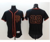 Men San Francisco Giants #28 Buster Posey Majestic Black Flexbase Authentic Collection Player Jersey