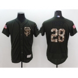 Men San Francisco Giants #28 Buster Posey Majestic Green Salute to Service Flexbase Authentic Collection Jersey