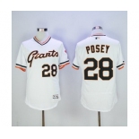 Men San Francisco Giants #28 Buster Posey Majestic White Flexbase Authentic Collection Cooperstown Player Jersey