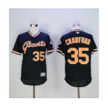 Men San Francisco Giants #35 Brandon Crawford Majestic Black Flexbase Authentic Collection Cooperstown Player Jersey