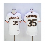 Men San Francisco Giants #35 Brandon Crawford Majestic White Flexbase Authentic Collection Cooperstown Player Jersey