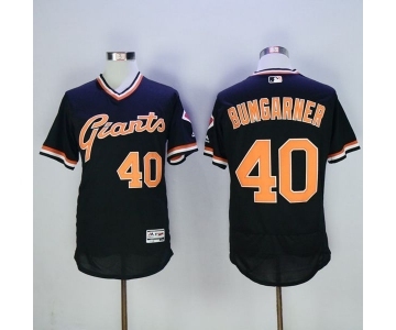 Men San Francisco Giants #40 Madison Bumgarner Majestic Black Flexbase Authentic Collection Cooperstown Player Jersey