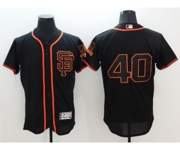 Men San Francisco Giants #40 Madison Bumgarner Majestic Black Flexbase Authentic Collection Player Jersey