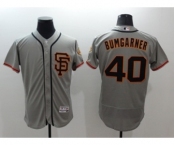 Men San Francisco Giants #40 Madison Bumgarner Majestic Gray Flexbase Authentic Collection Player Jersey