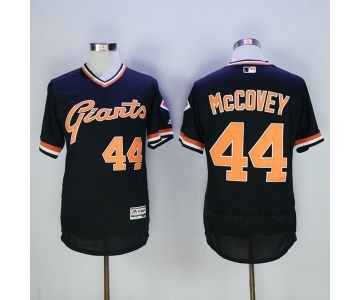 Men San Francisco Giants #44 Willie McCovey Majestic Black Flexbase Authentic Collection Cooperstown Player Jersey