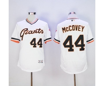 Men San Francisco Giants #44 Willie McCovey Majestic White Flexbase Authentic Collection Cooperstown Player Jersey