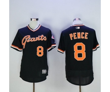 Men San Francisco Giants #8 Hunter Pence Majestic Black Flexbase Authentic Collection Cooperstown Player Jersey