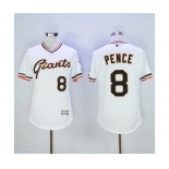 Men San Francisco Giants #8 Hunter Pence Majestic White Flexbase Authentic Collection Cooperstown Player Jersey