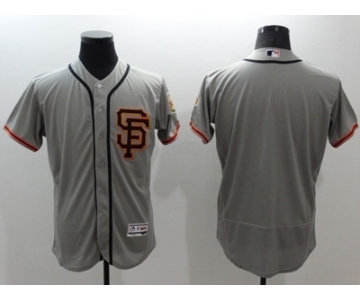 Men San Francisco Giants Blank Majestic Gray Flexbase Authentic Collection Alternate Team Jersey