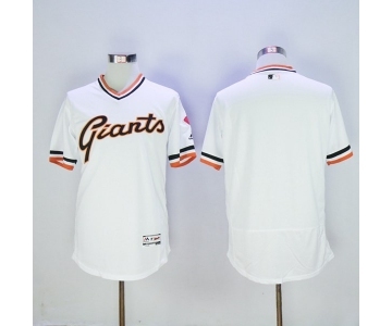 Men San Francisco Giants Blank Majestic White Flexbase Authentic Collection Cooperstown Jersey