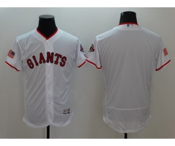 Men San Francisco Giants Blank White Stars & Stripes 2016 Independence Day Flex Base Jersey