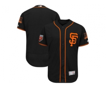 Men San Francisco Giants Customized Majestic Black 2018 Spring Training Flex Base Team Jersey