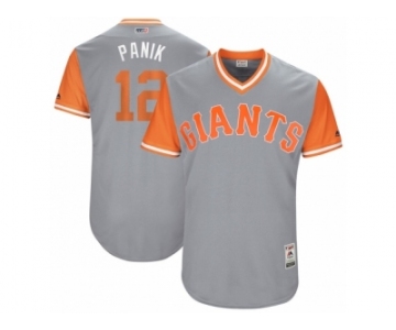 Men's 2017 Little League World Series Giants #12 Joe Panik Panik Gray Jersey