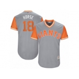 Men's 2017 Little League World Series Giants #18 Matt Cain Horse Gray Jersey