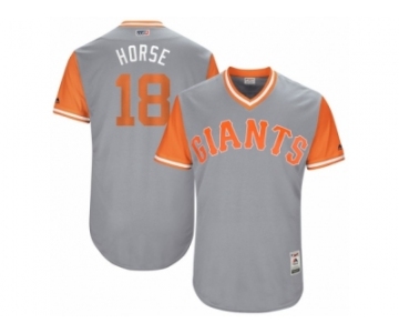 Men's 2017 Little League World Series Giants #18 Matt Cain Horse Gray Jersey