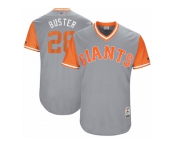 Men's 2017 Little League World Series Giants #28 Buster Posey Buster Gray Jersey