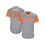 Men's 2017 Little League World Series Giants #38 Michael Morse Beast Gray Jersey