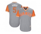 Men's 2017 Little League World Series Giants #5 Nick Hundley Hundo Gray Jersey