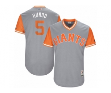 Men's 2017 Little League World Series Giants #5 Nick Hundley Hundo Gray Jersey