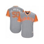 Men's 2017 Little League World Series Giants #50 Ty Blach The Preacher Gray Jersey