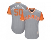 Men's 2017 Little League World Series Giants #50 Ty Blach The Preacher Gray Jersey