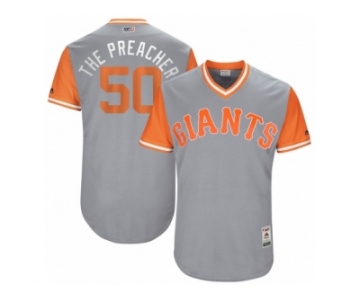 Men's 2017 Little League World Series Giants #50 Ty Blach The Preacher Gray Jersey